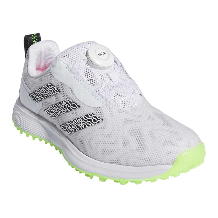 Adidas Juniors Codechaos 25 BOA Golf Shoes White/Black/Lucid Lemon - Image 4