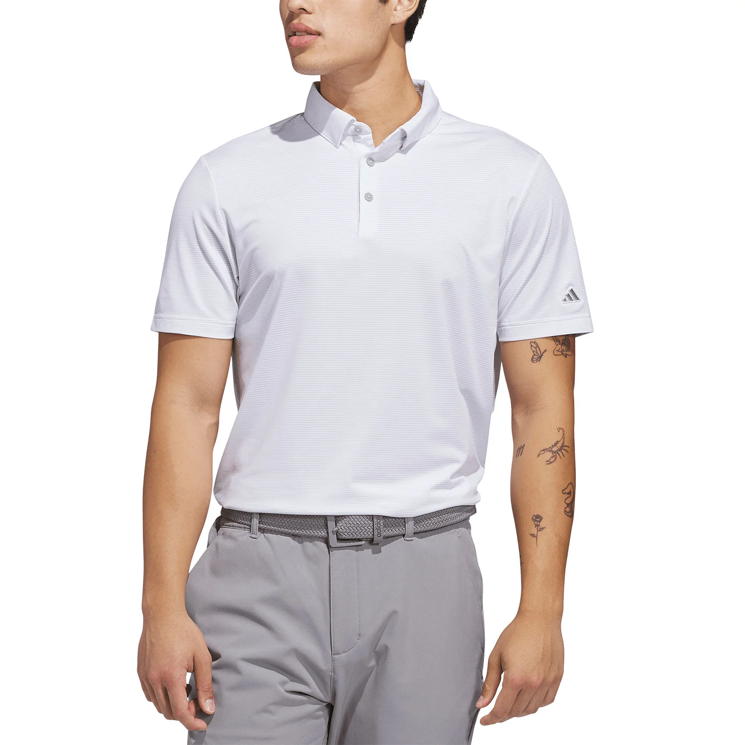 Adidas Pencil Stripe Golf Polo - Image 3