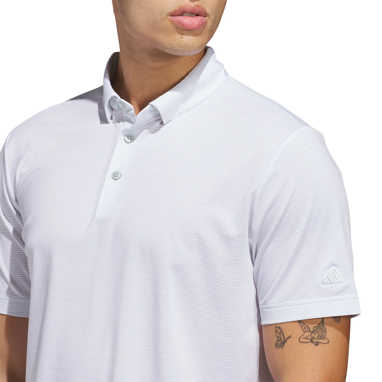 Adidas Pencil Stripe Golf Polo - Image 4
