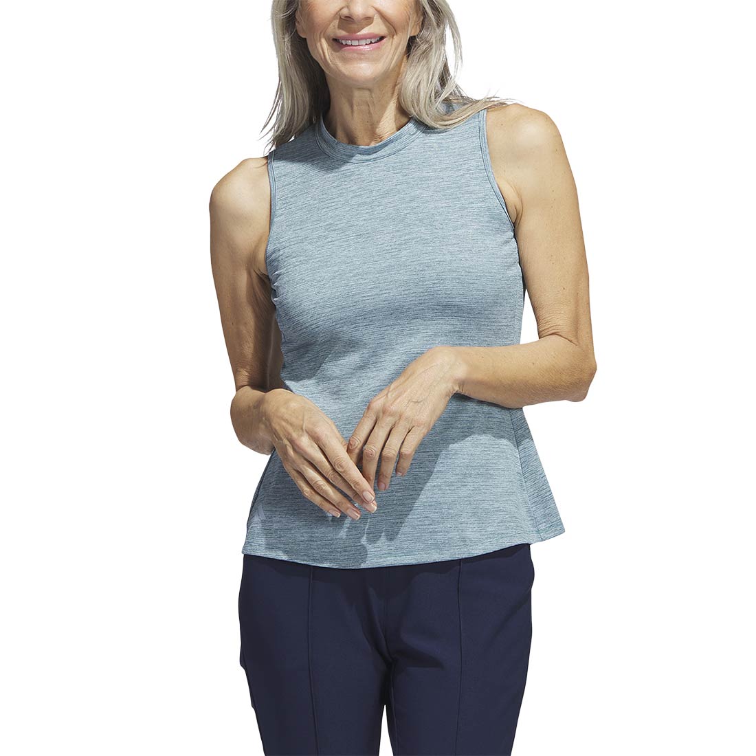 Adidas Women's Heathered Essentials Mock Sleeveless - Image 9