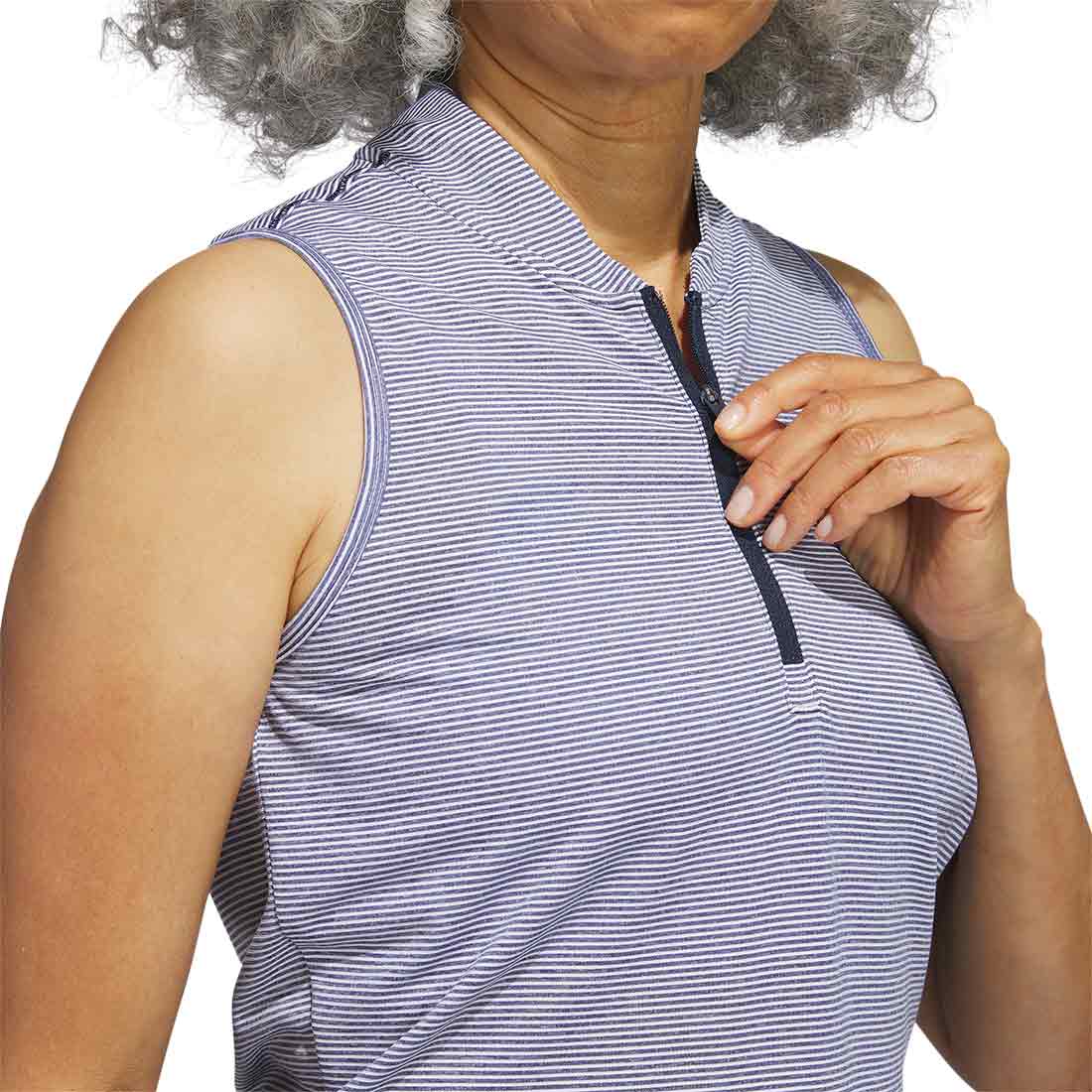 Adidas Women's Two Color Ottoman Sleeveless Polo - Image 4