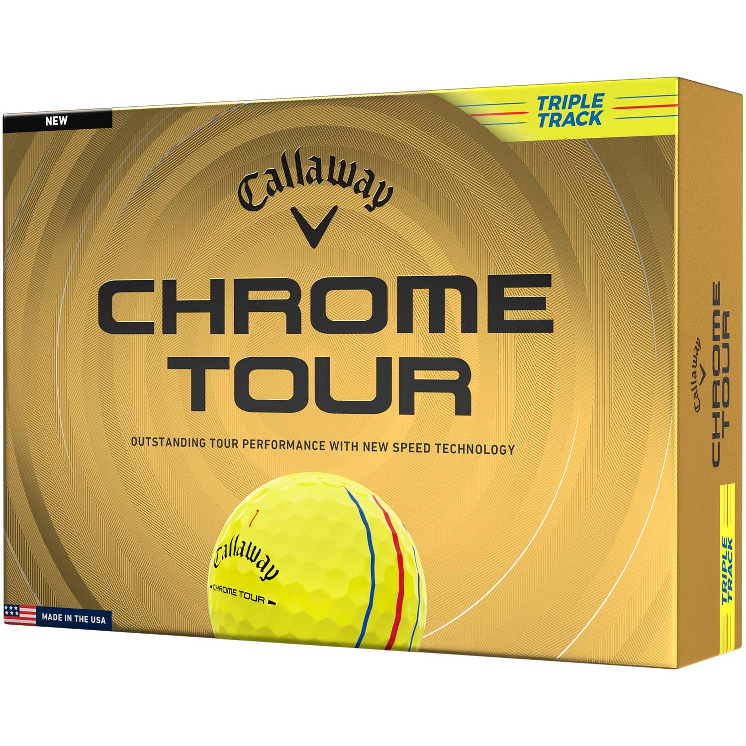 Callaway Chrome Tour Triple Track Yellow Personalized Golf Balls