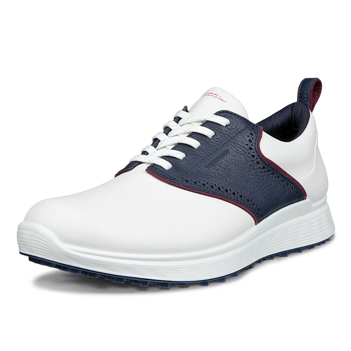 Ecco S-Casual Saddle Golf Shoes White/Navy - Image 4