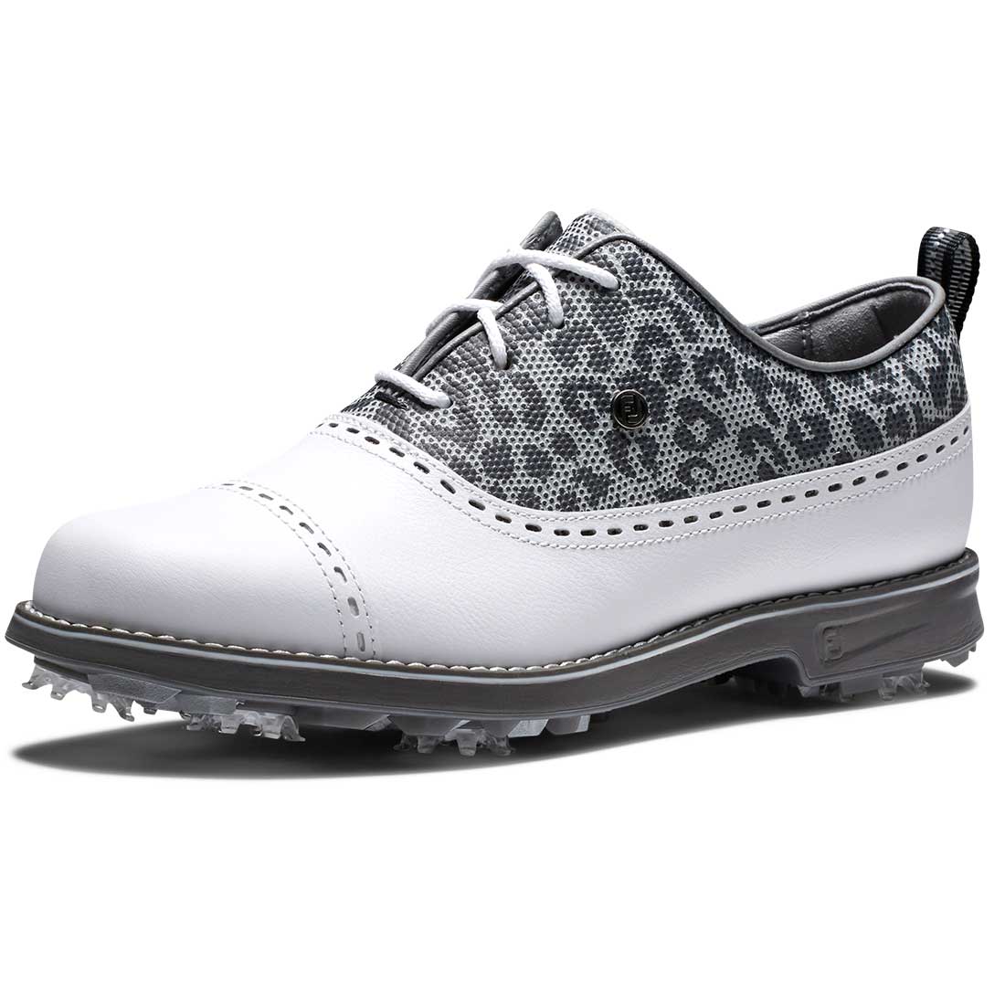 FootJoy Women's Premiere Series Cap Toe Golf Shoes White/Leopard - Image 5