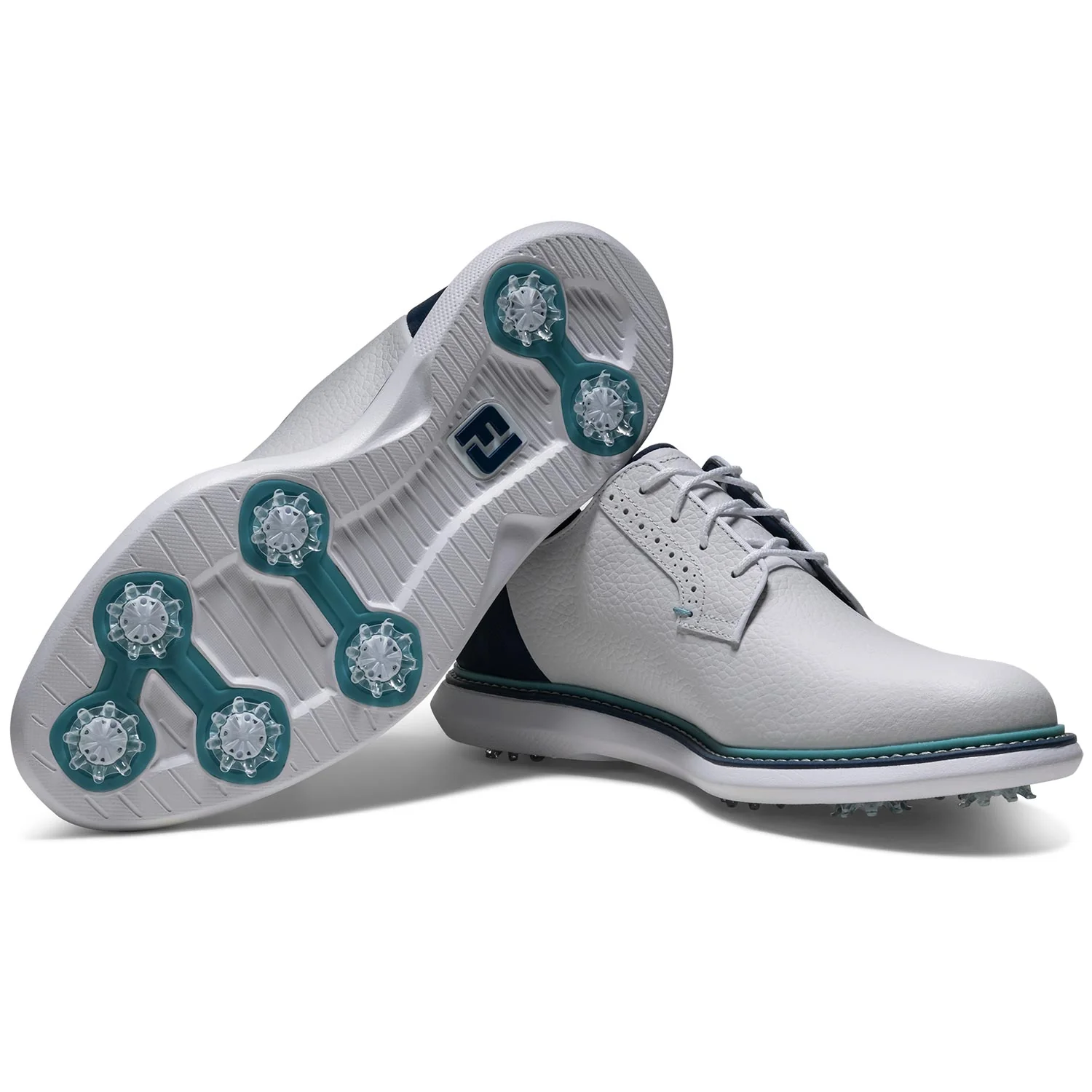 FootJoy FJ Traditions Blucher Golf Shoes White/Navy Camo/Marine - Image 5