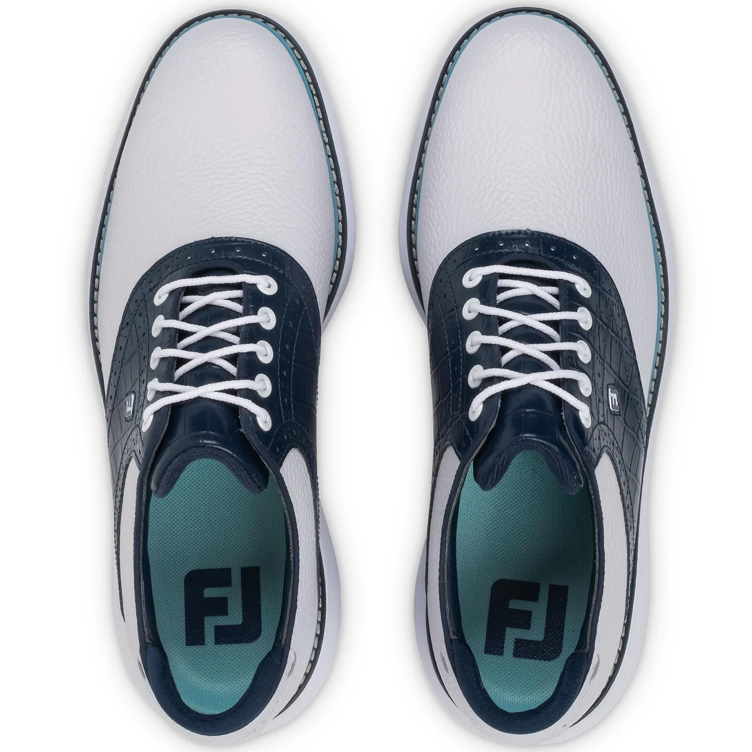 FootJoy FJ Traditions Saddle Golf Shoes White/Peacoat/Marine - Image 7