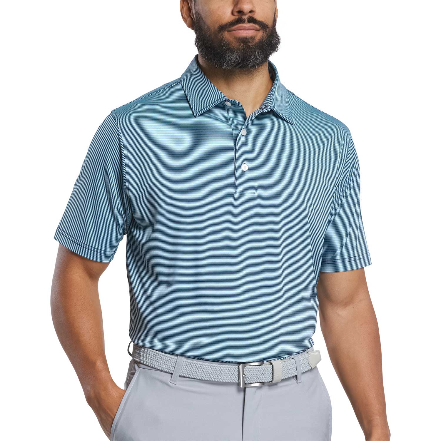 FootJoy MicroFeeder Stripe Lisle Polo - Image 9