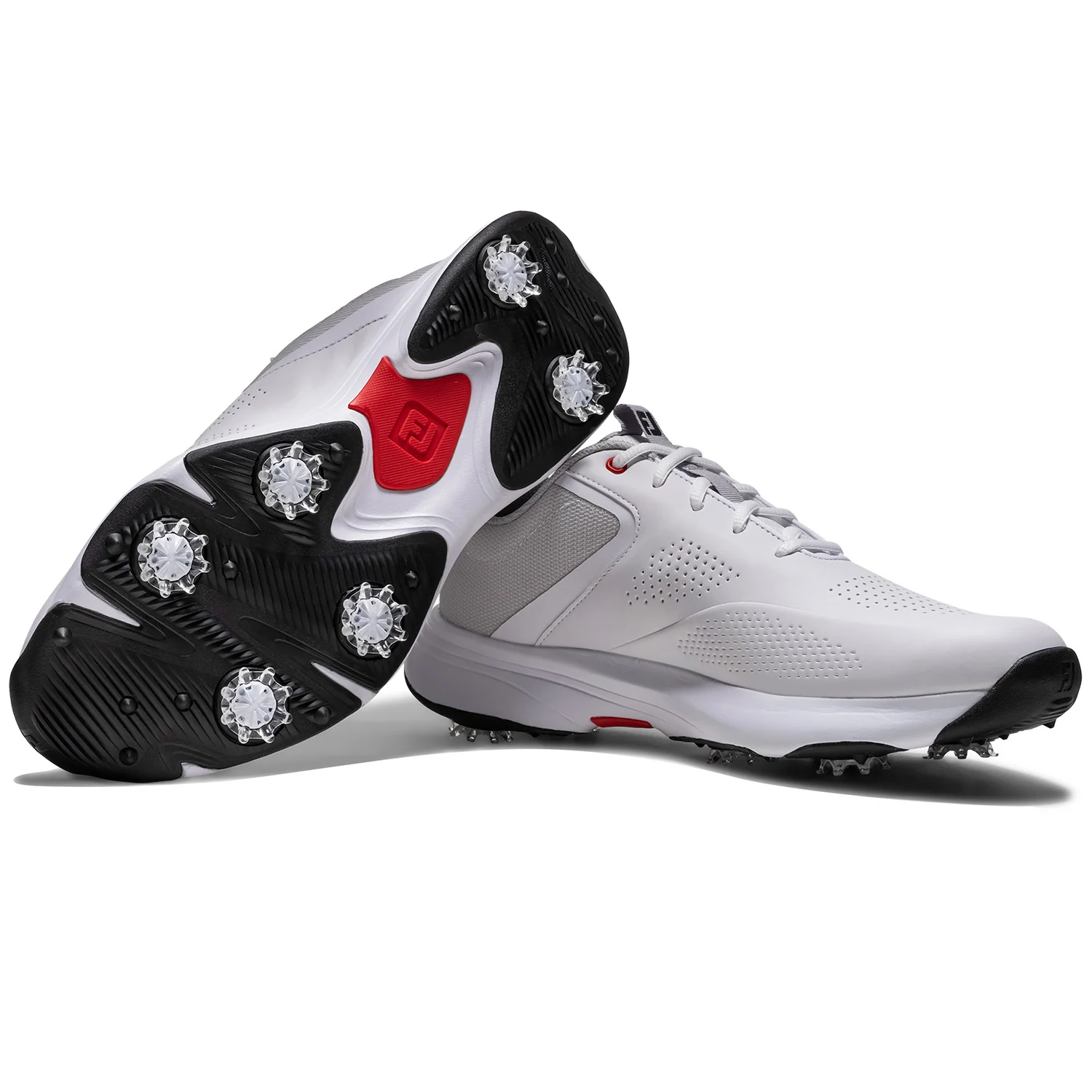 FootJoy Qualifier Golf Shoes White/Black/High Risk Red - Image 5