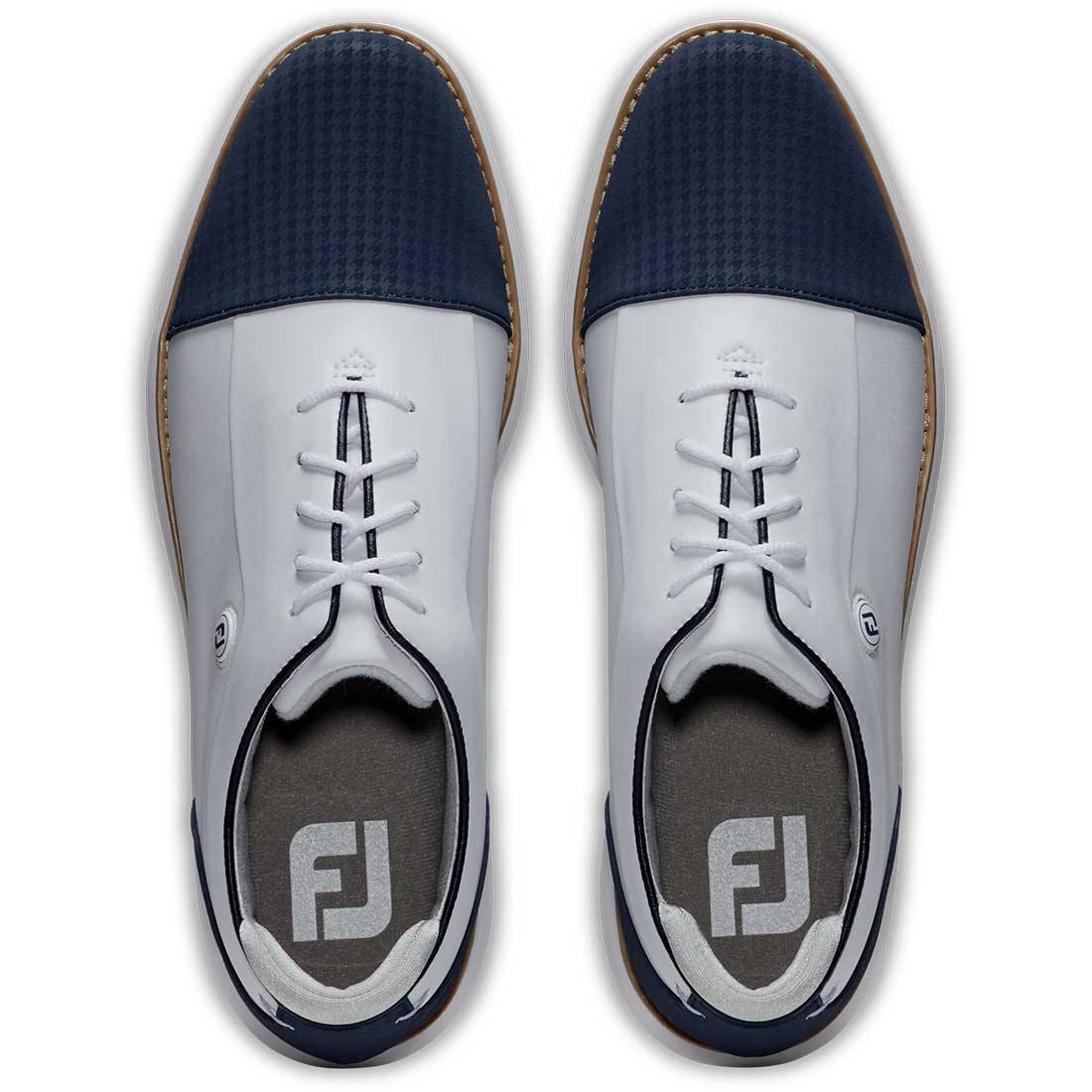 FootJoy Women's Traditions Cap Toe Golf Shoes Navy/White - Image 6