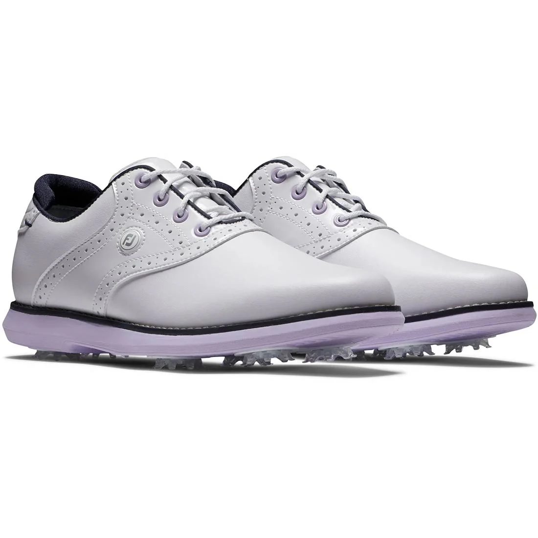 FootJoy Women's Traditions Saddle Golf Shoes White/Purple - Image 3