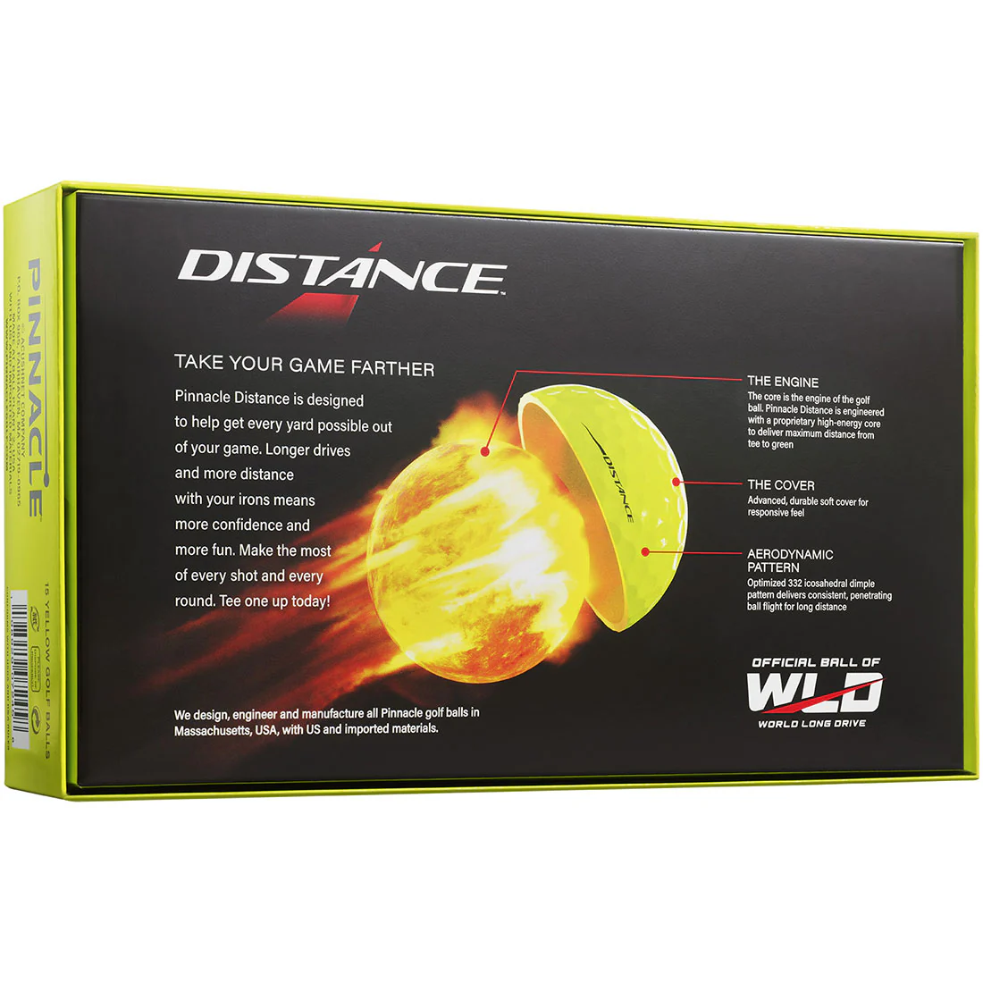 Pinnacle Distance Yellow 15-Pack Personalized Golf Balls - Image 6