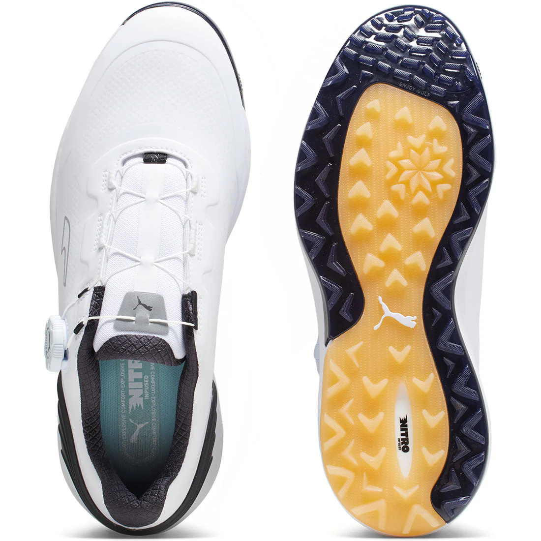 Puma AlphaCat Nitro Disc Golf Shoes White/Black - Image 5