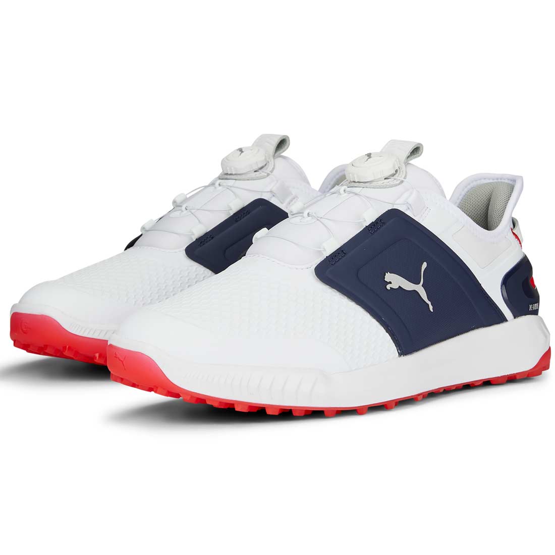Puma Ignite Elevate Disc Golf Shoes White/Silver/Navy - Image 4