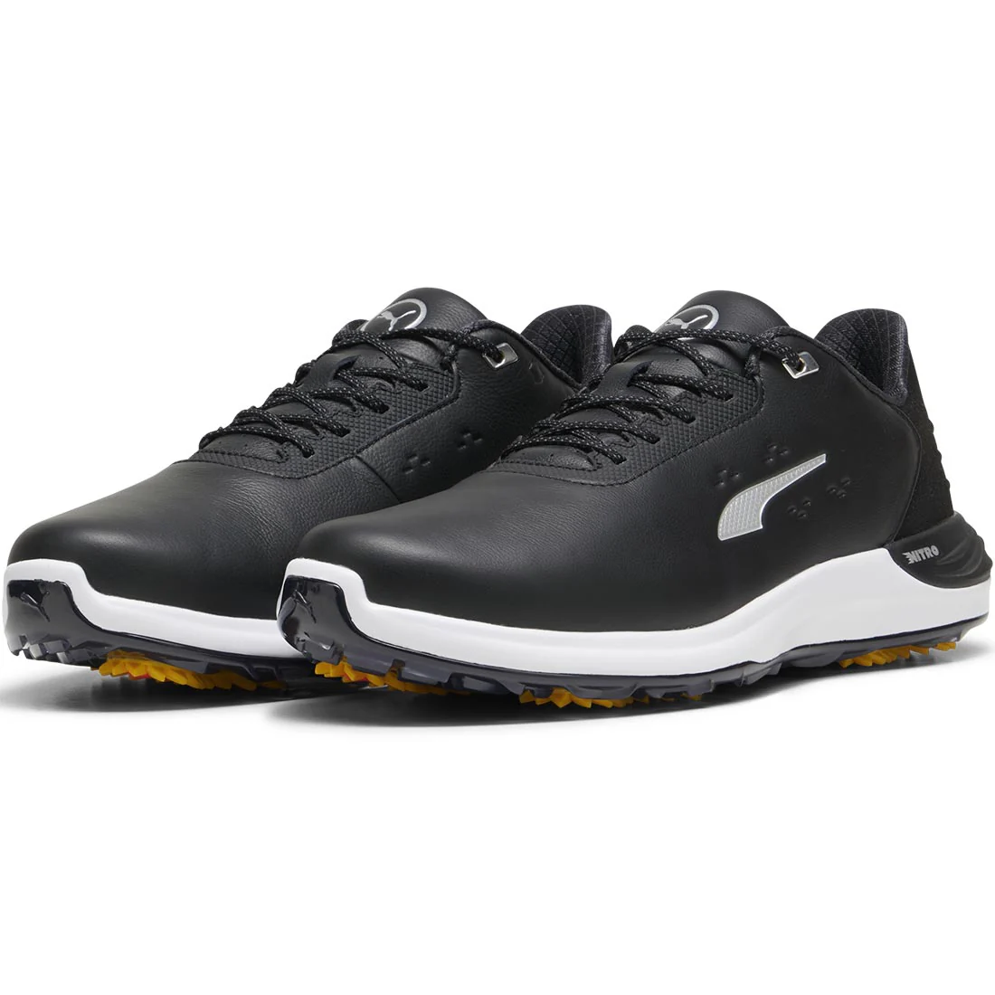 Puma PhantomCat Nitro Golf Shoes Black/Silver/Yellow Sizzle - Image 3