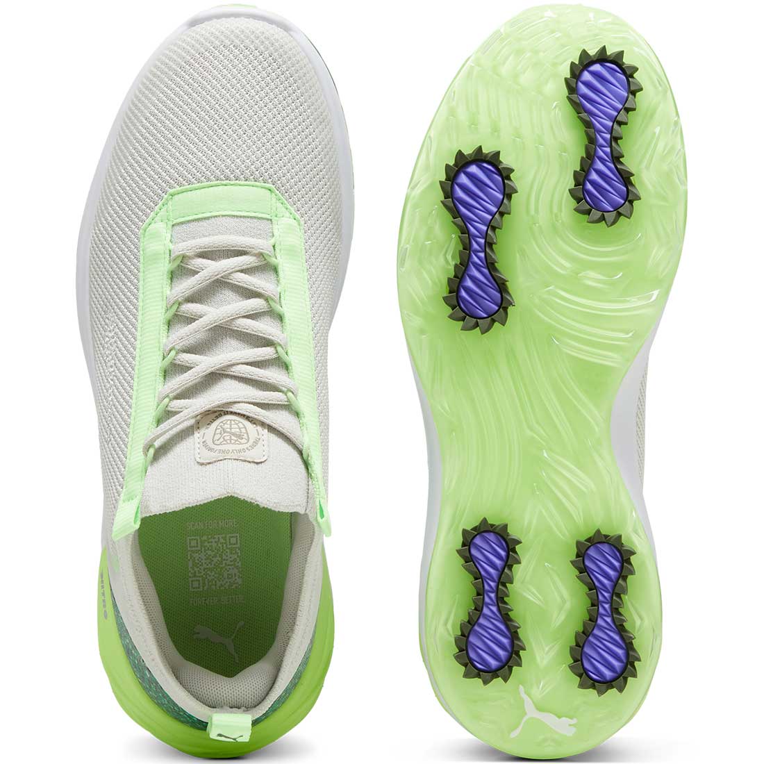 Puma Phantomcat Nitro Sport Golf Shoes Vapor Grey/Speed Green - Image 2