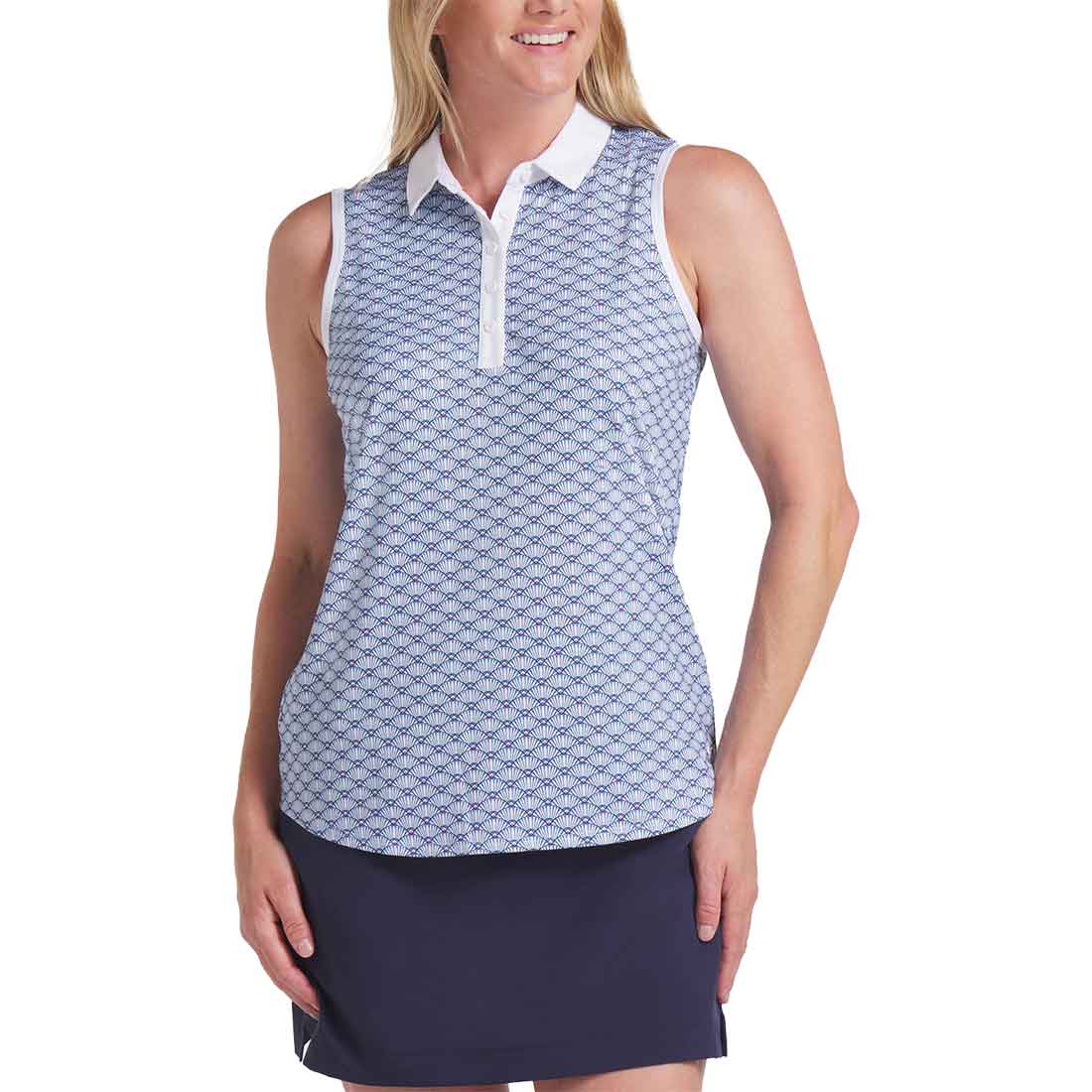 Puma Women's Cloudspun Scallop Sleeveless Golf Polo - Image 7