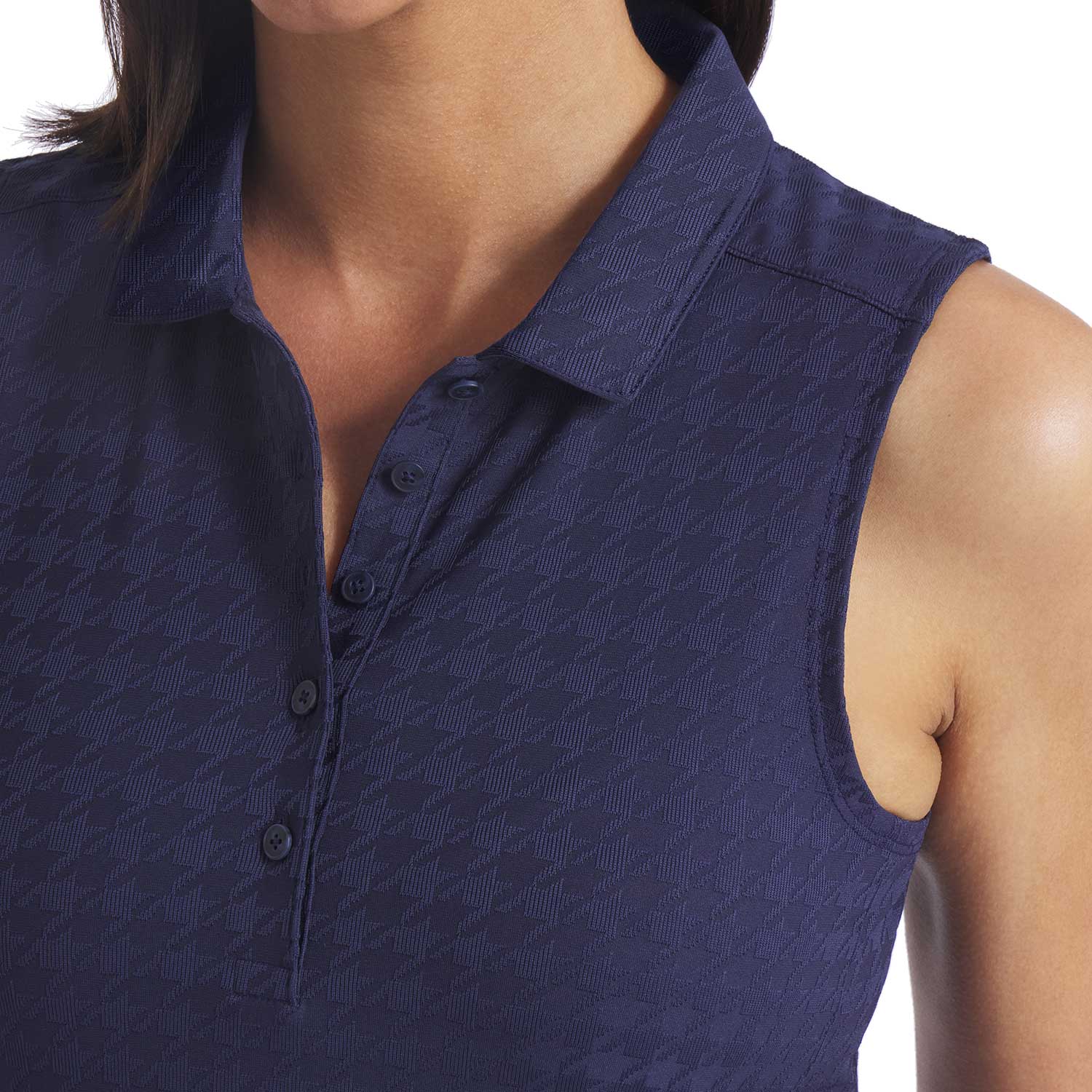 Puma Women's Houndstooth Sleeveless Golf Polo - Image 3