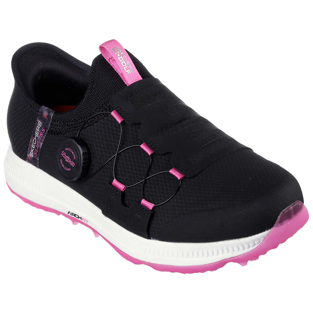Skechers Women's GO GOLF Elite 5 Slip-Ins Golf Shoes Black/Pink - Image 3