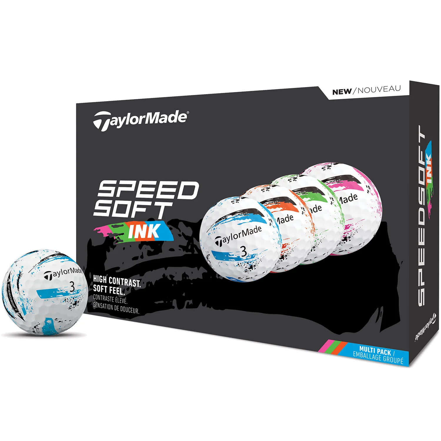TaylorMade SpeedSoft Ink Multi Color Golf Balls - Image 6