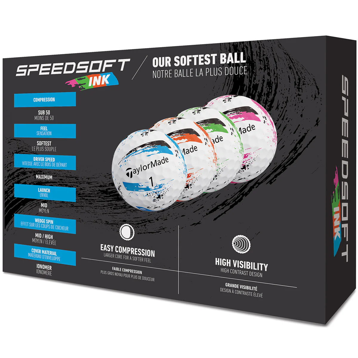 TaylorMade SpeedSoft Ink Multi Color Golf Balls - Image 7