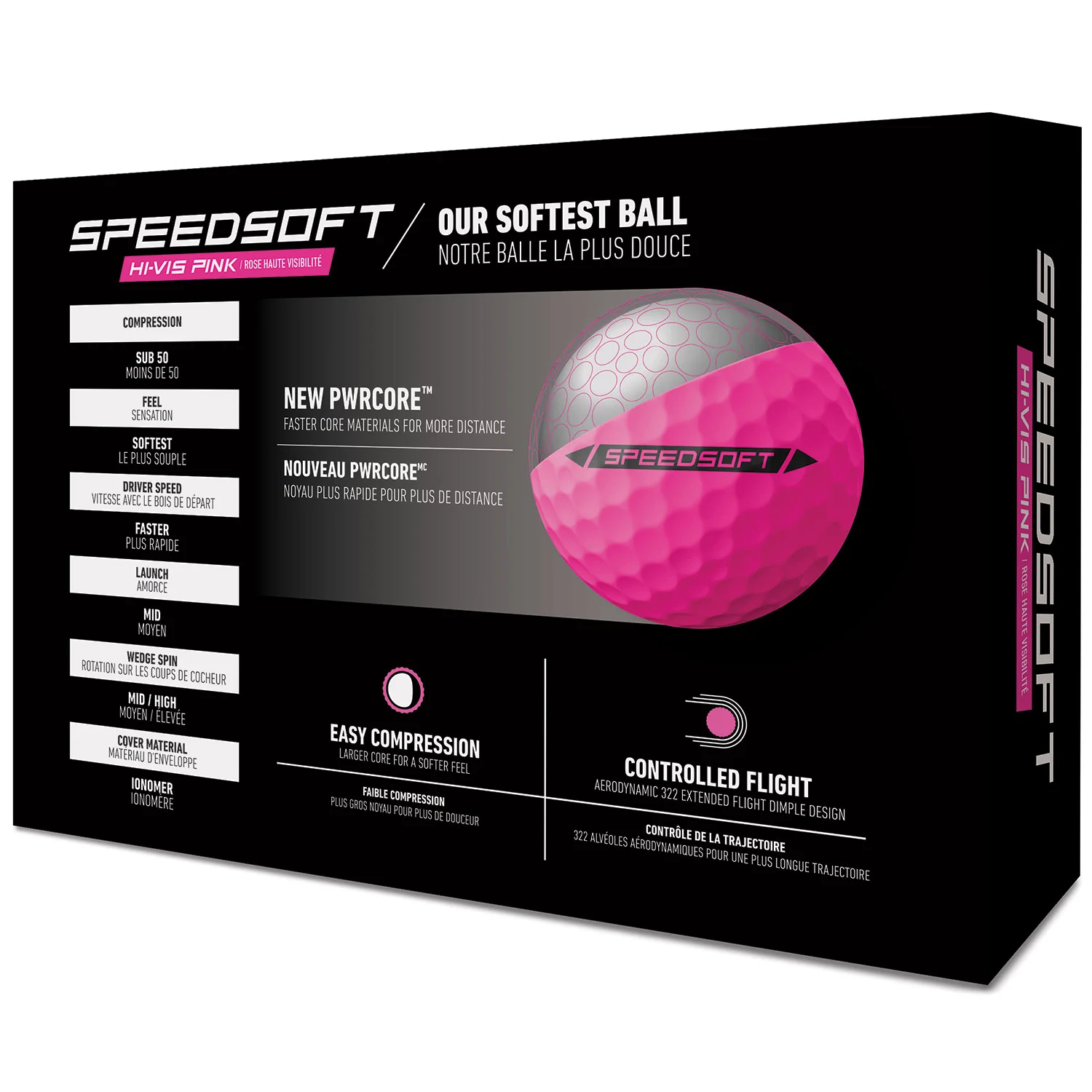 TaylorMade SpeedSoft Hi-Vis Pink Golf Balls - Image 4