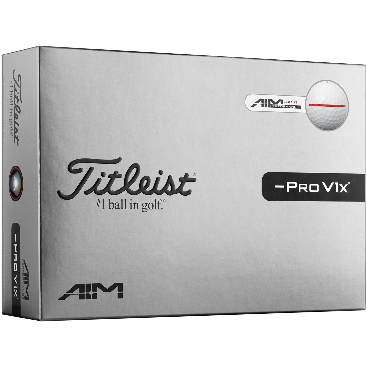 Titleist Pro V1x -Left Dash AIM Performance Red Line Golf Balls
